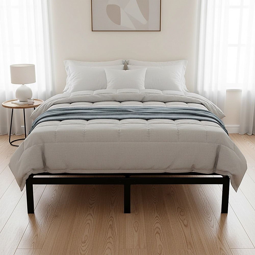 Queen Full Metal Bed Frame Base – Sturdy Steel Bed Base for Australian Mattress