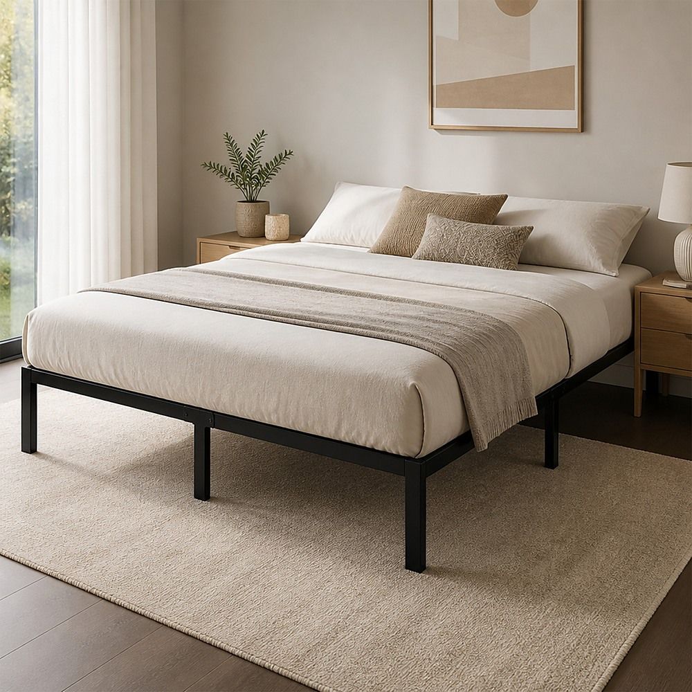 Queen Full Metal Bed Frame Base – Sturdy Steel Bed Base for Australian Mattress