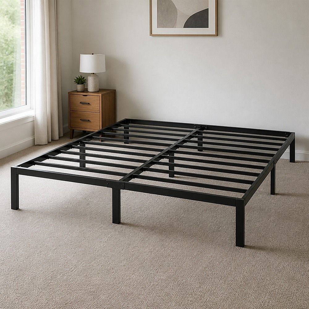 Queen Full Metal Bed Frame Base – Sturdy Steel Bed Base for Australian Mattress