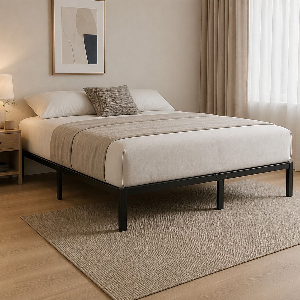 Queen Full Metal Bed Frame Base – Sturdy Steel Bed Base for Australian Mattress