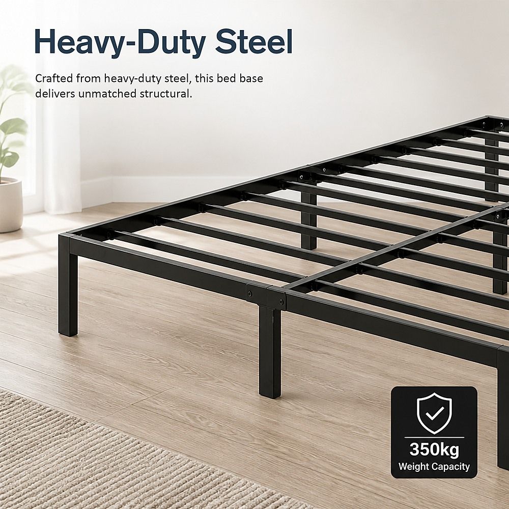 Queen Full Metal Bed Frame Base – Sturdy Steel Bed Base for Australian Mattress
