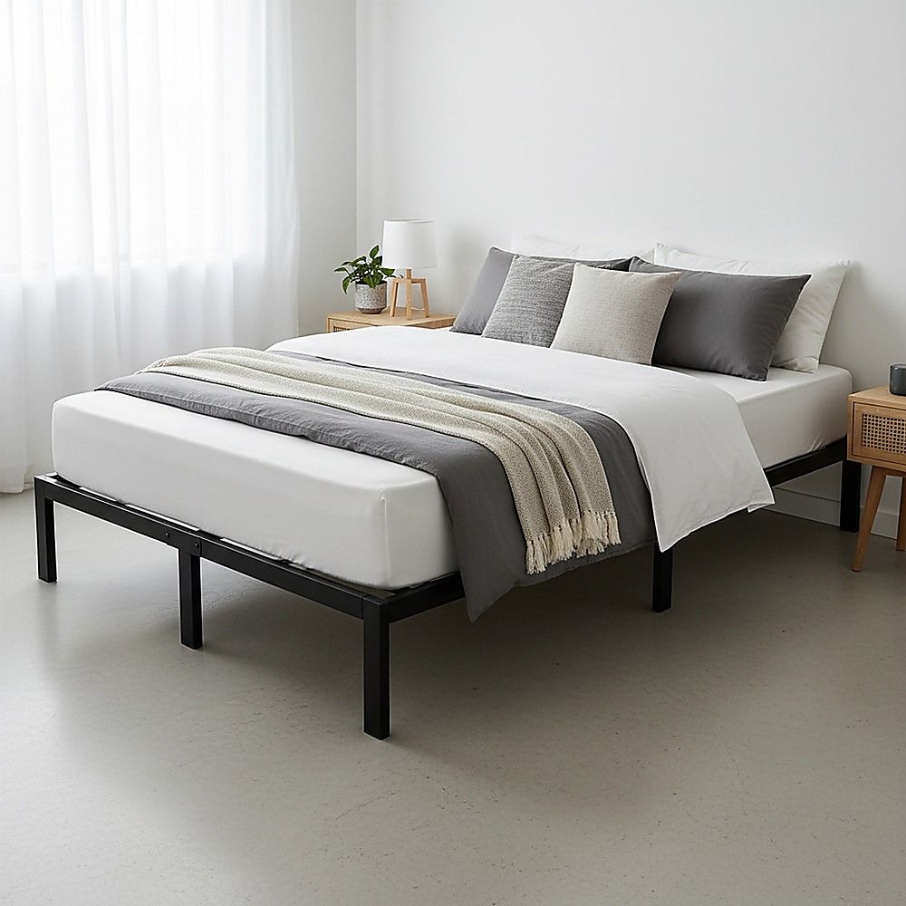 King Single Full Metal Bed Frame Base – Sturdy Steel Bed Base for Australian Mattress