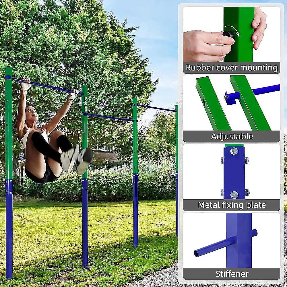 Triple Outdoor Pull-Up Bar – Height Adjustable Gymnastics & Fitness Bar