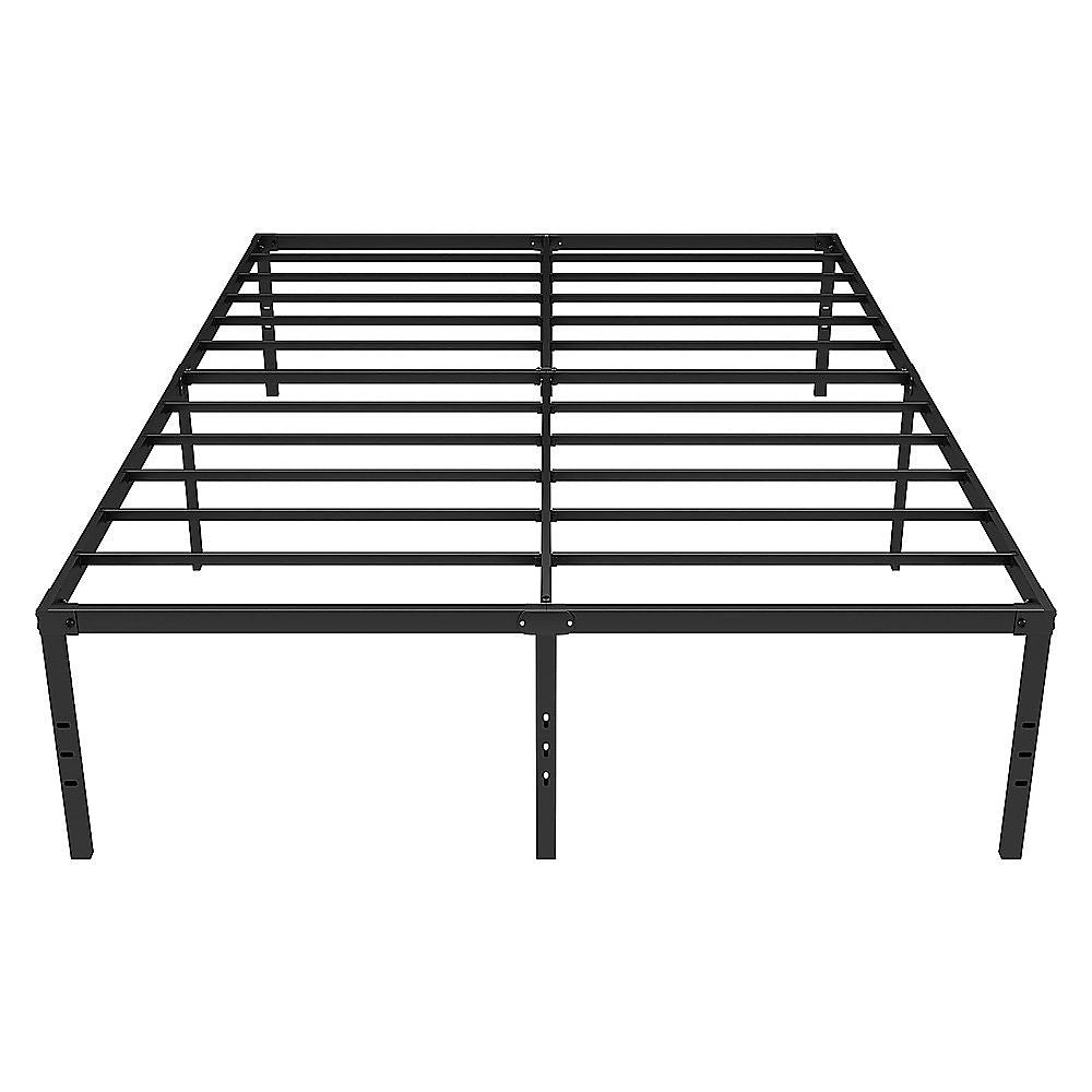 Queen Metal Bed Frame 45cm High Full Steel Base Platform For Stable Bedroom Support