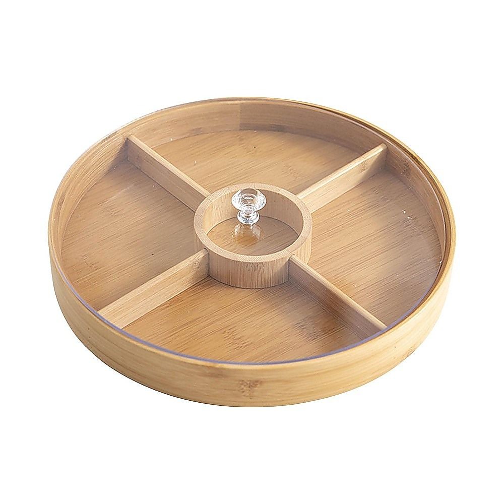 Round Bamboo Snack Serving Tray – Eco-Friendly Platter for Fruit, Cheese & Appetisers