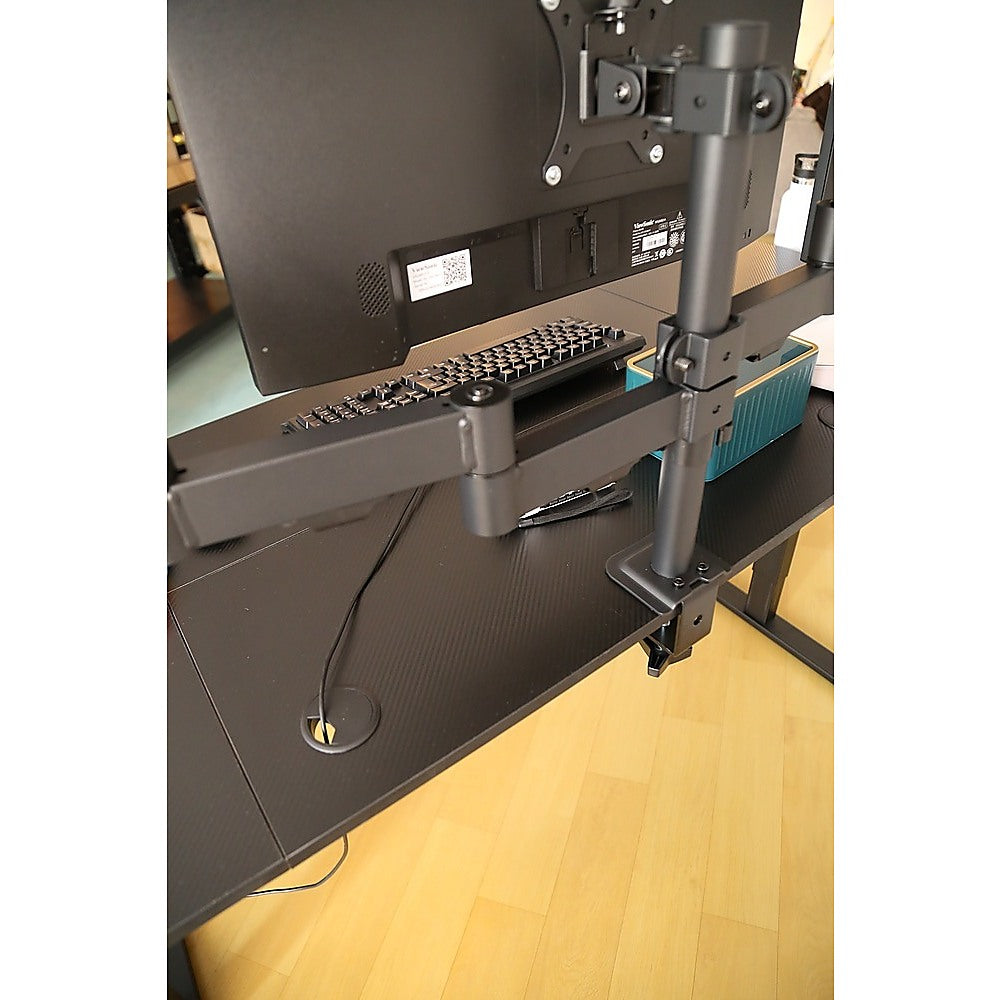 Triple Monitor Mount Stand – Desk Clamp with 3 Adjustable Arms for Multi-Screen Setup
