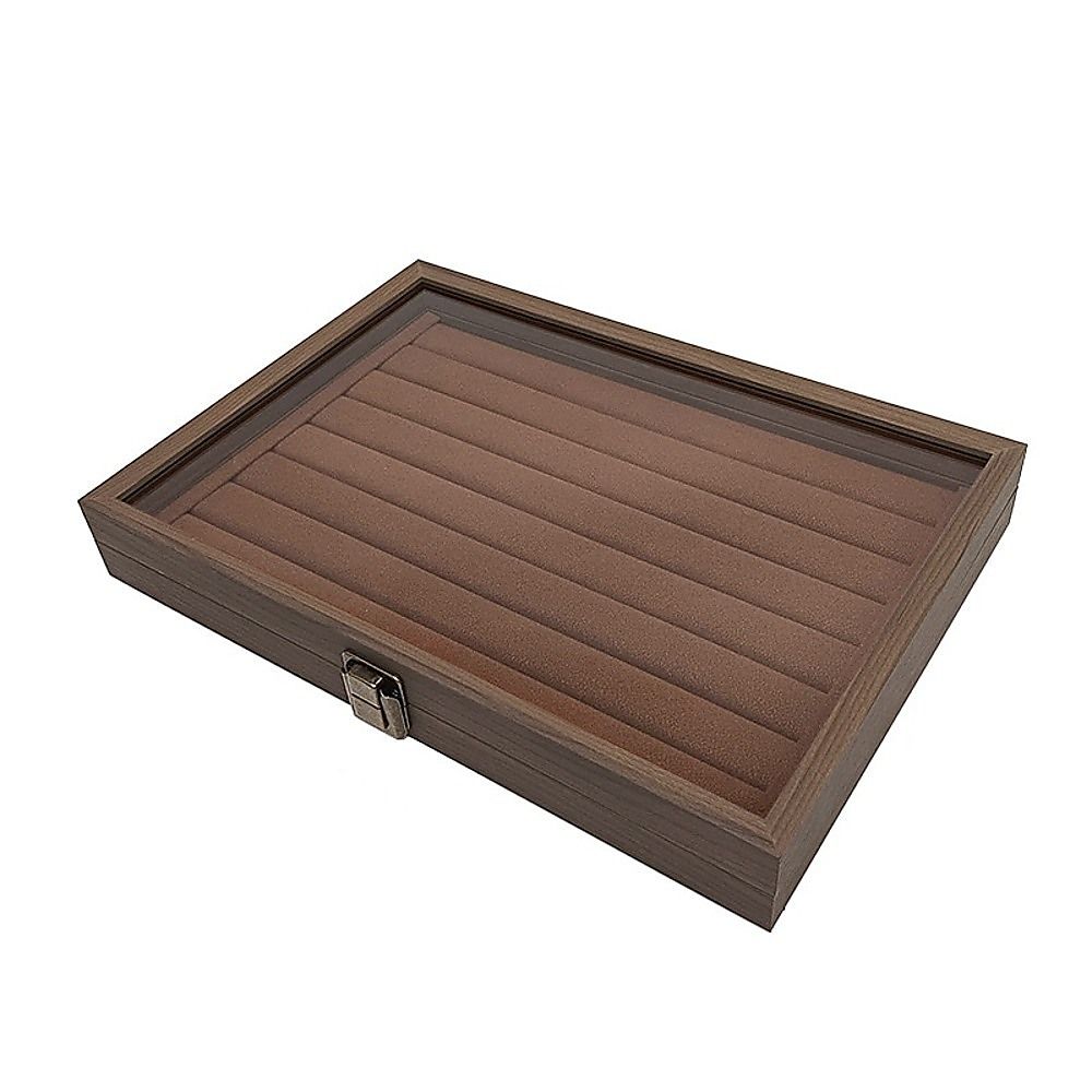 Wooden Jewellery Storage Box – Organiser Case for Rings, Earrings & Accessories