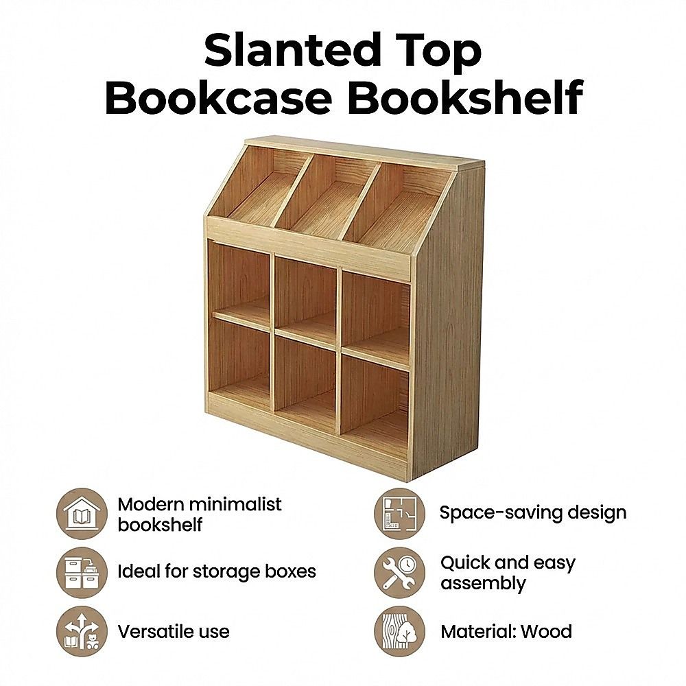 Slanted Top Bookcase Bookshelf Classroom Storage Cabinet