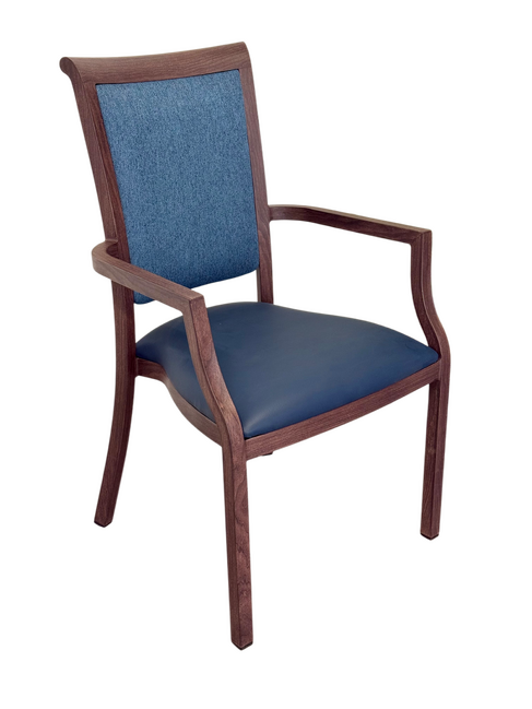 Harvey Dining Chair Stackable w Faux Leather Seat 95cm