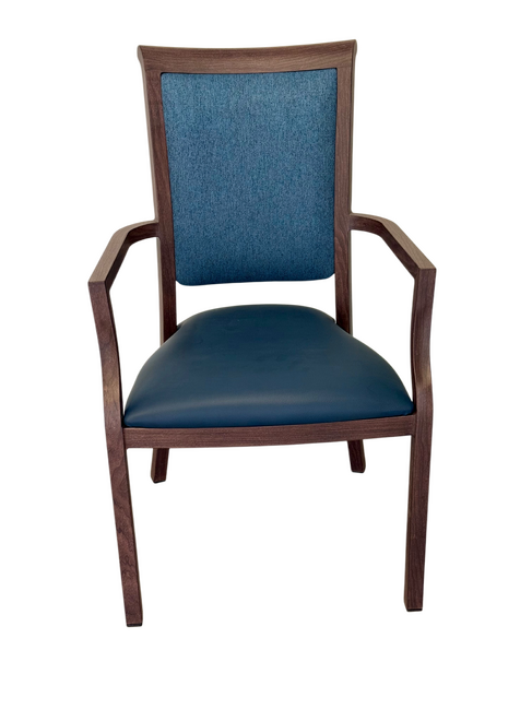 Harvey Dining Chair Stackable w Faux Leather Seat 95cm