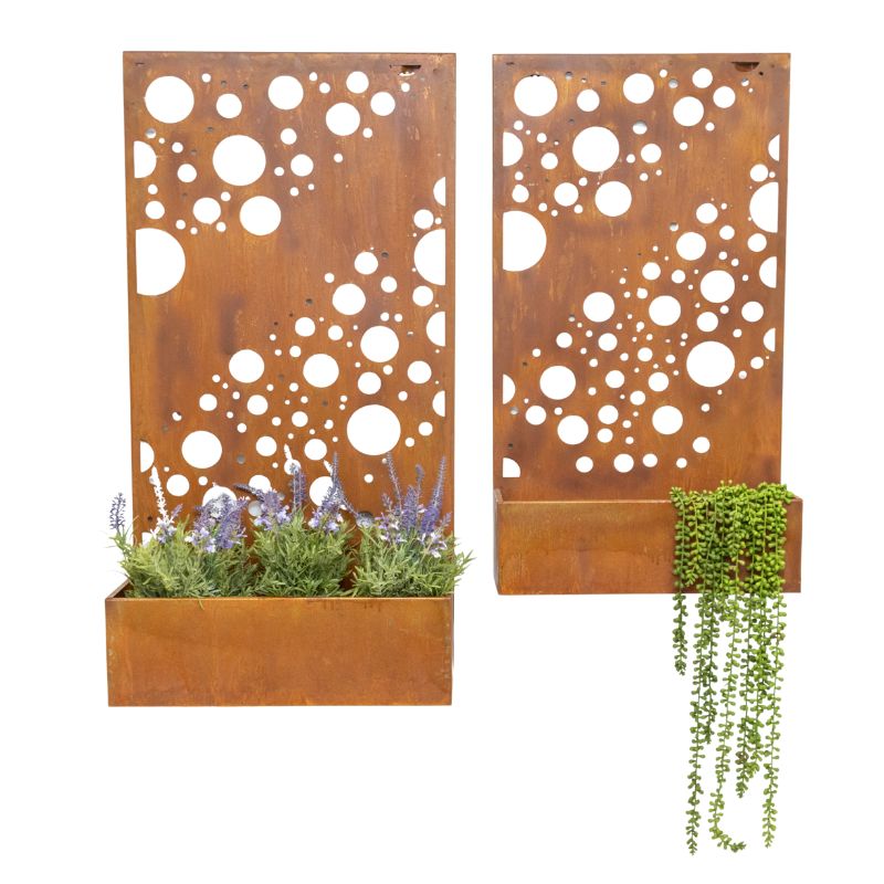 Set 2 Nested Floor/Wall 'Circles' Planters 95cm, 80cm