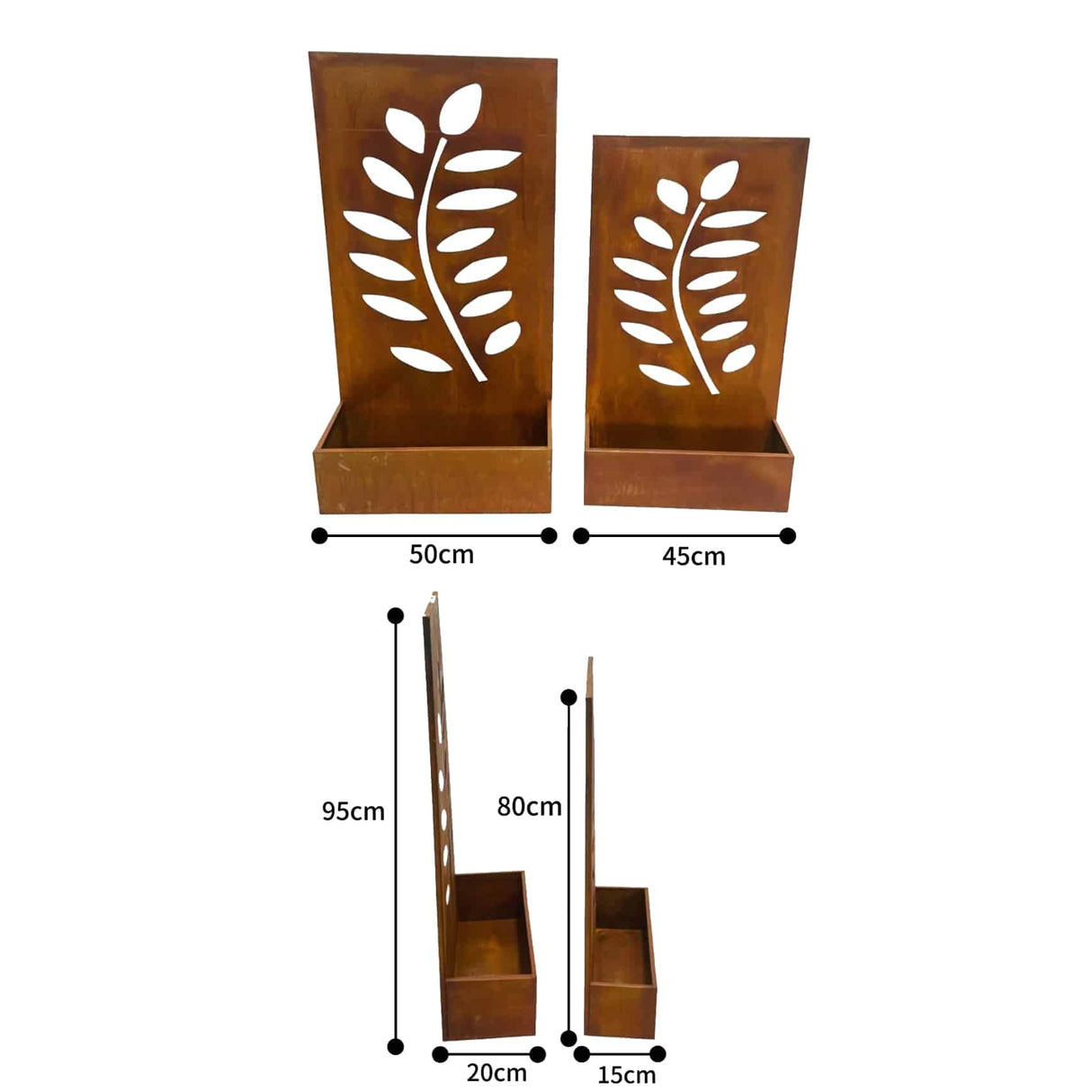 Set 2 Nested Floor/Wall 'Leaves' Planters 95cm, 80cm