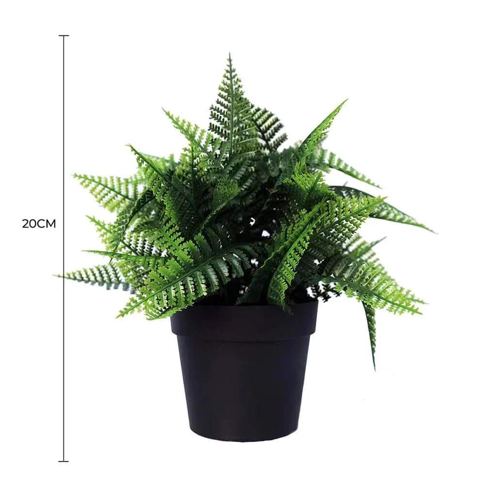 Small Potted Artificial Persa Boston Fern Plant UV Resistant 20cm