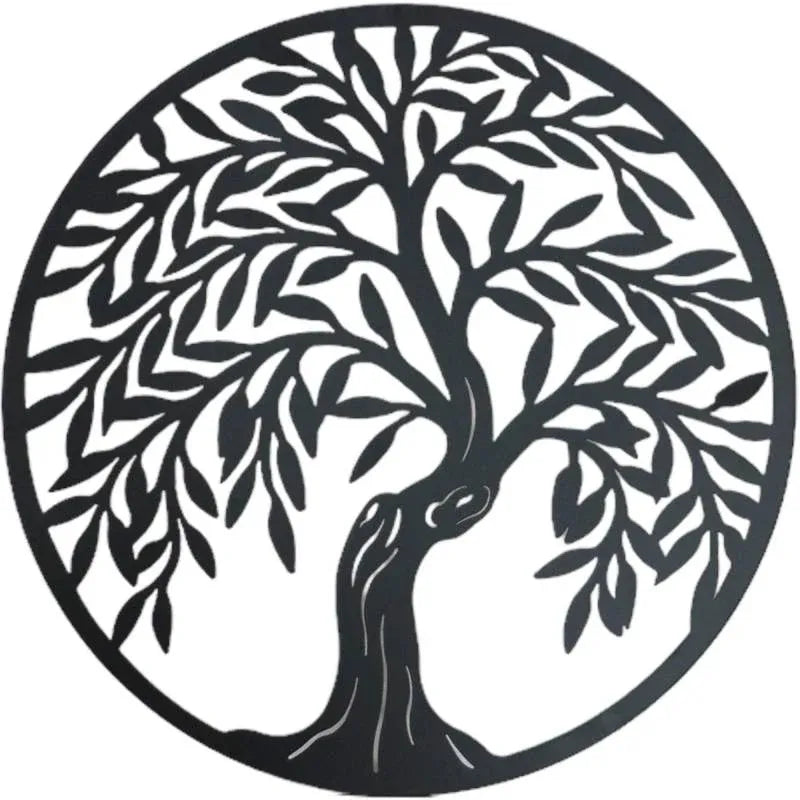 Round Tiger Tree Metal Wall Art 40cm