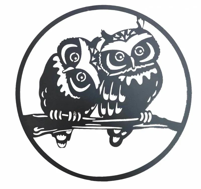 Round Owl Metal Wall Art 60cm
