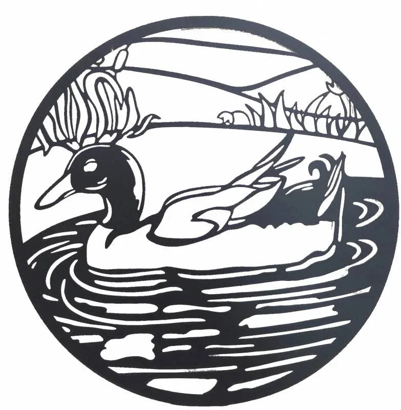 Bulk 4 Round Friendly Duck Wall Art 60cm