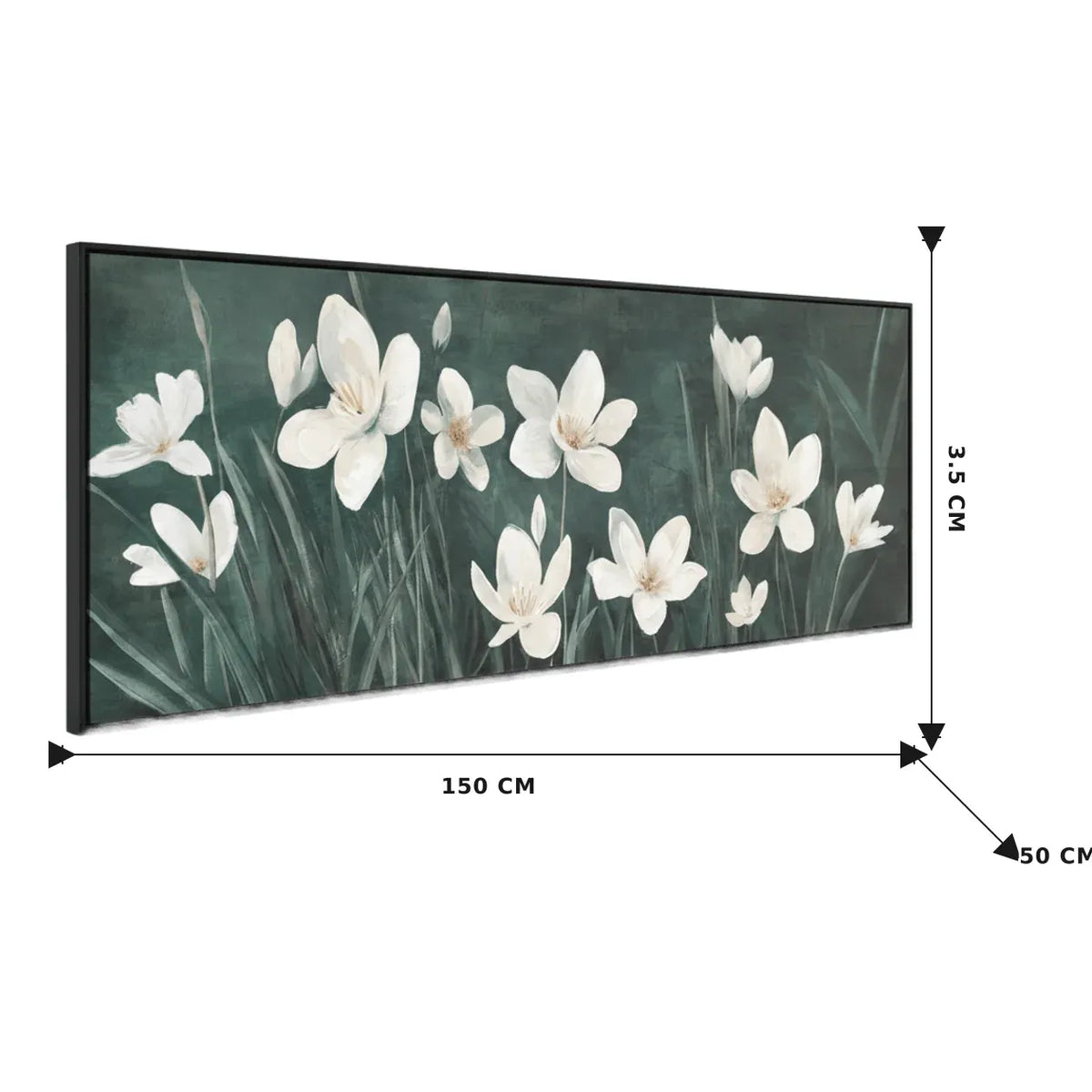 Blooming Flower Framed Artwork 50x150cm