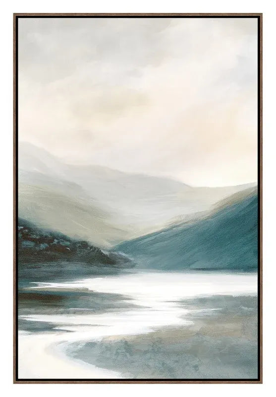 Mountains By The Canal Framed Artwork 120cm