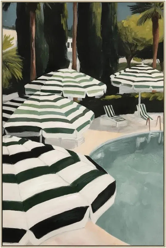 Chateau Pool Framed Artwork 120x80cm