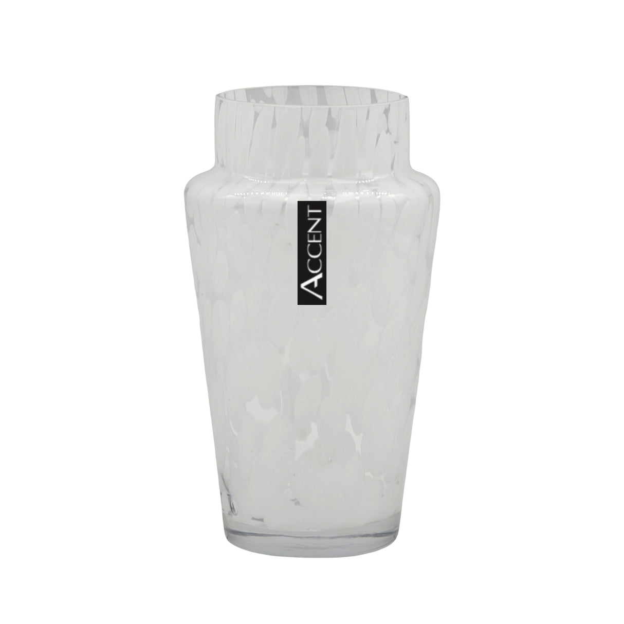 bulk 6 White Speckle Tapered Vase 21cm
