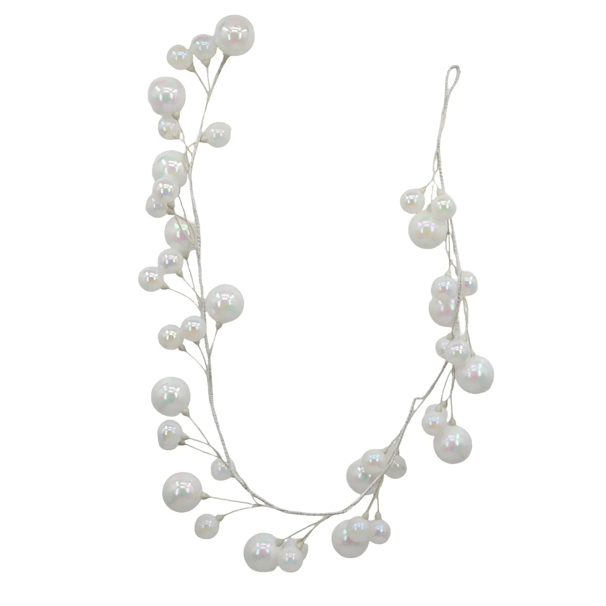 Bulk 4 Xmas White Bauble Garland 150cm
