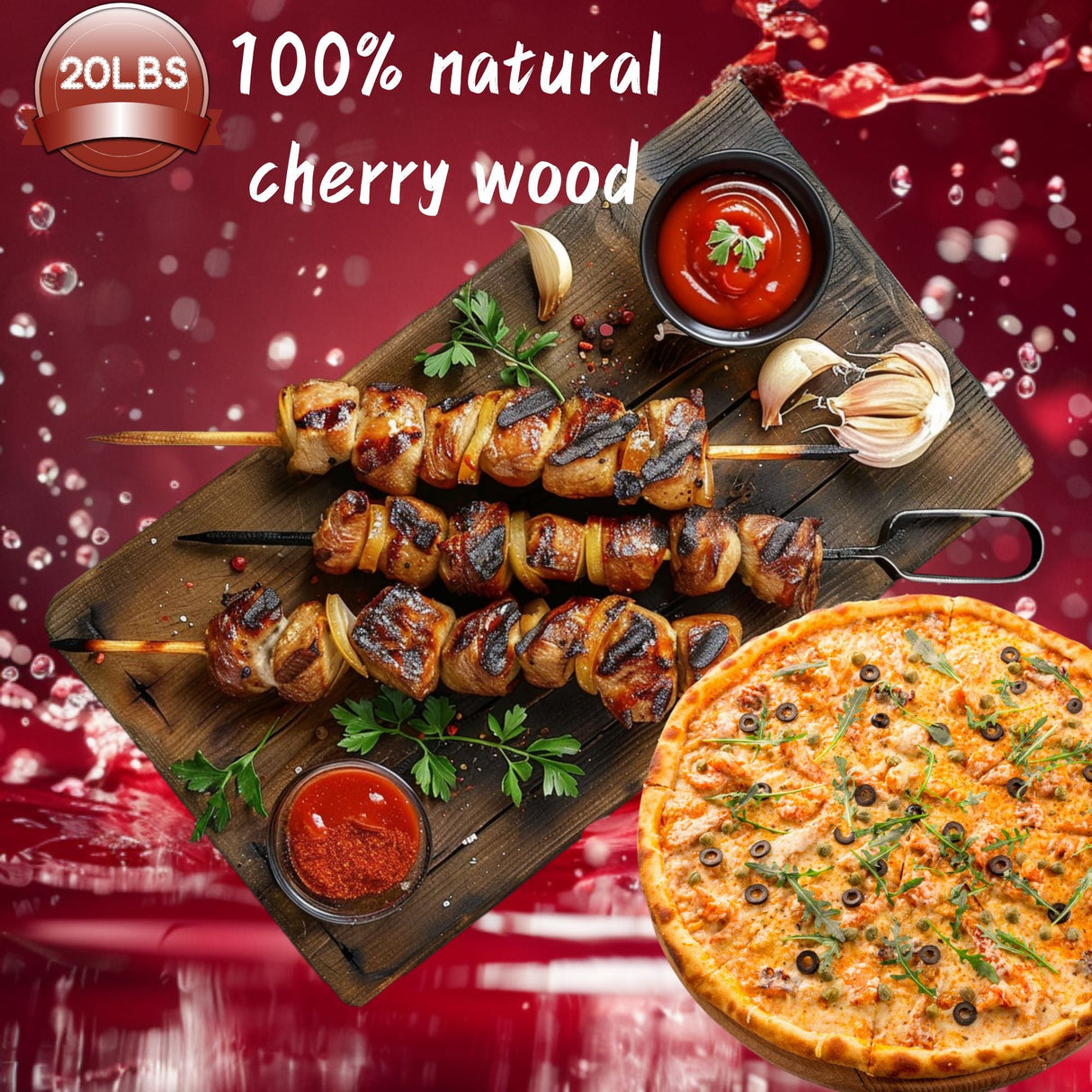 ASMOKE 100% Natural Cherry Wood BBQ Smoker Pellets (9kg / 20lbs)