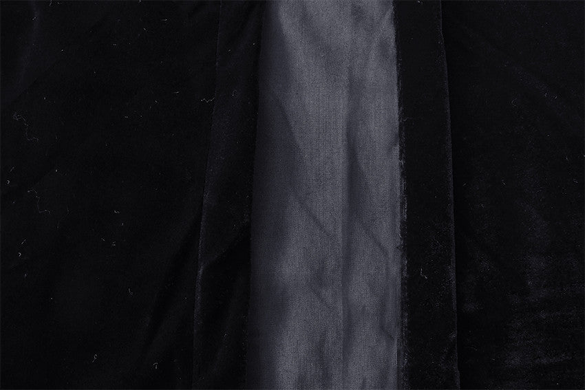 Long Large Velvet Curtains Black PINCH PLEAT 590x270cm + 30 Hooks Polyeste New