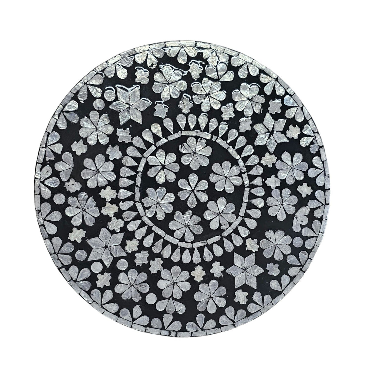 Monochrome Splendour Mother of Pearl Side Table