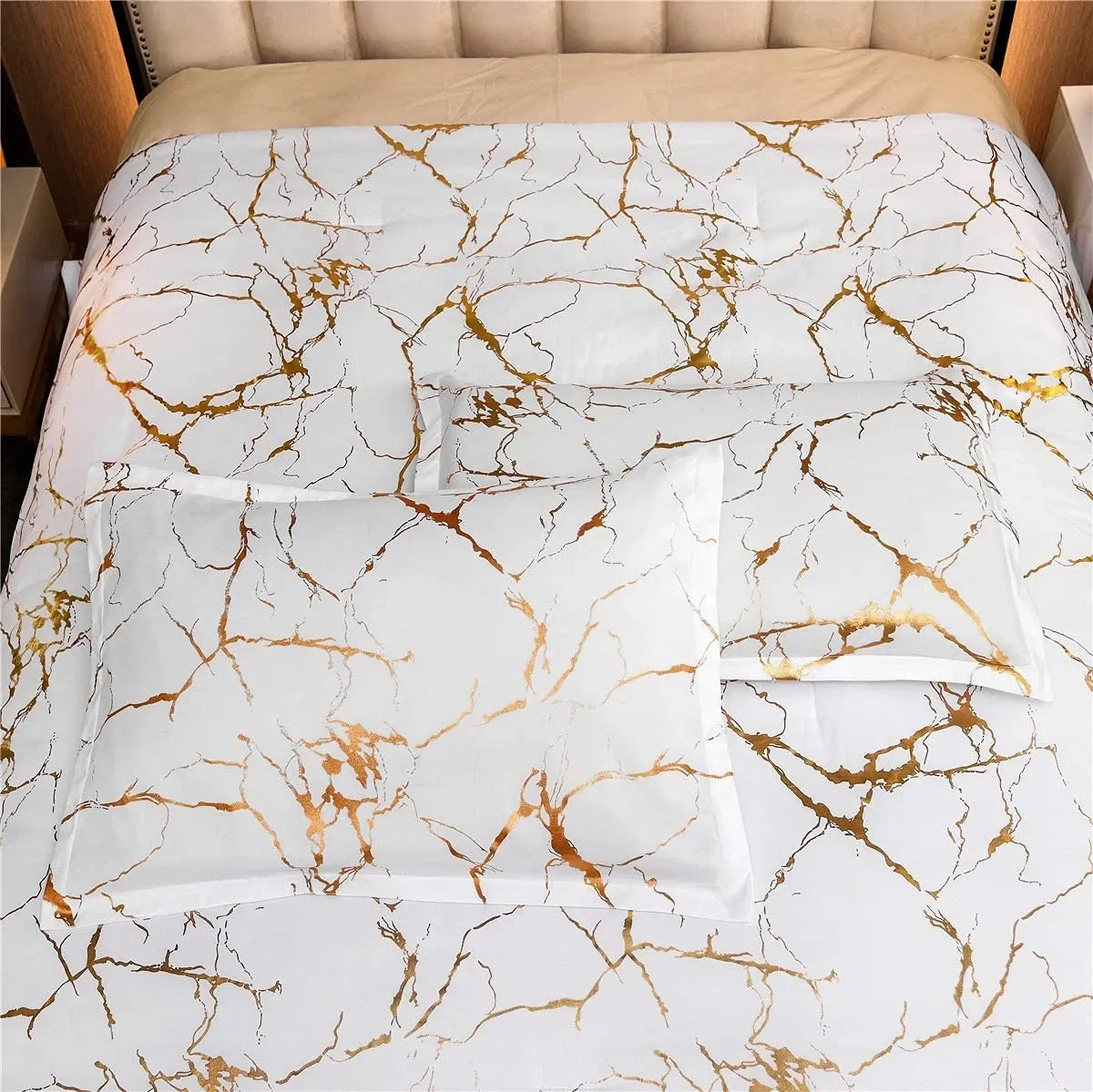 White Golden Nordic Atelier Quilt / Doona / Duvet Cover set