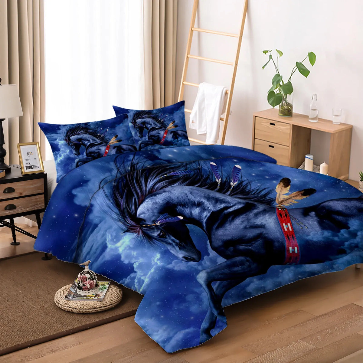 Blue Horse Vienna Gallery Quilt / Doona / Duvet Cover set