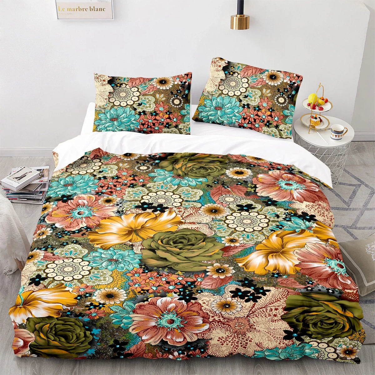 Black Bohemian Sorrento Heritage Quilt / Doona / Duvet Cover set