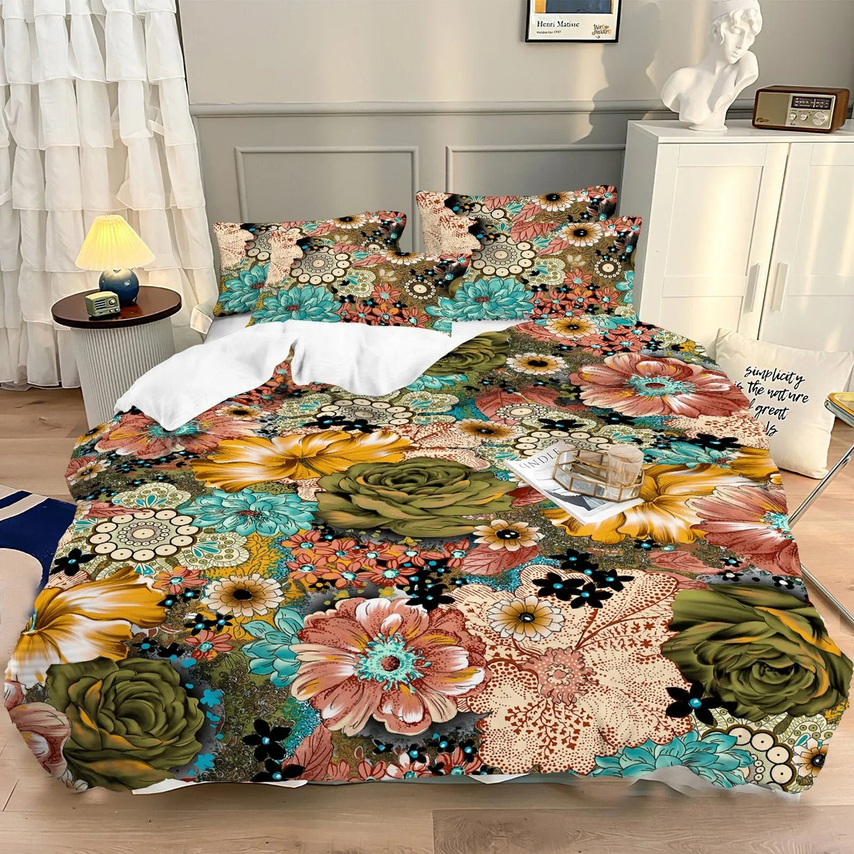 Black Bohemian Sorrento Heritage Quilt / Doona / Duvet Cover set