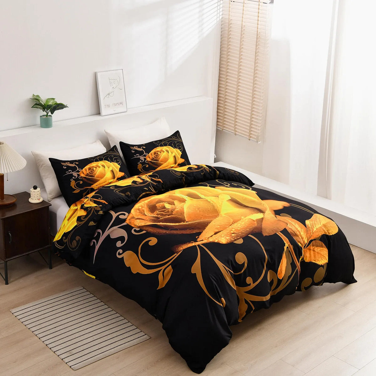 Gold Flower Arden Elegance Quilt / Doona / Duvet Cover set