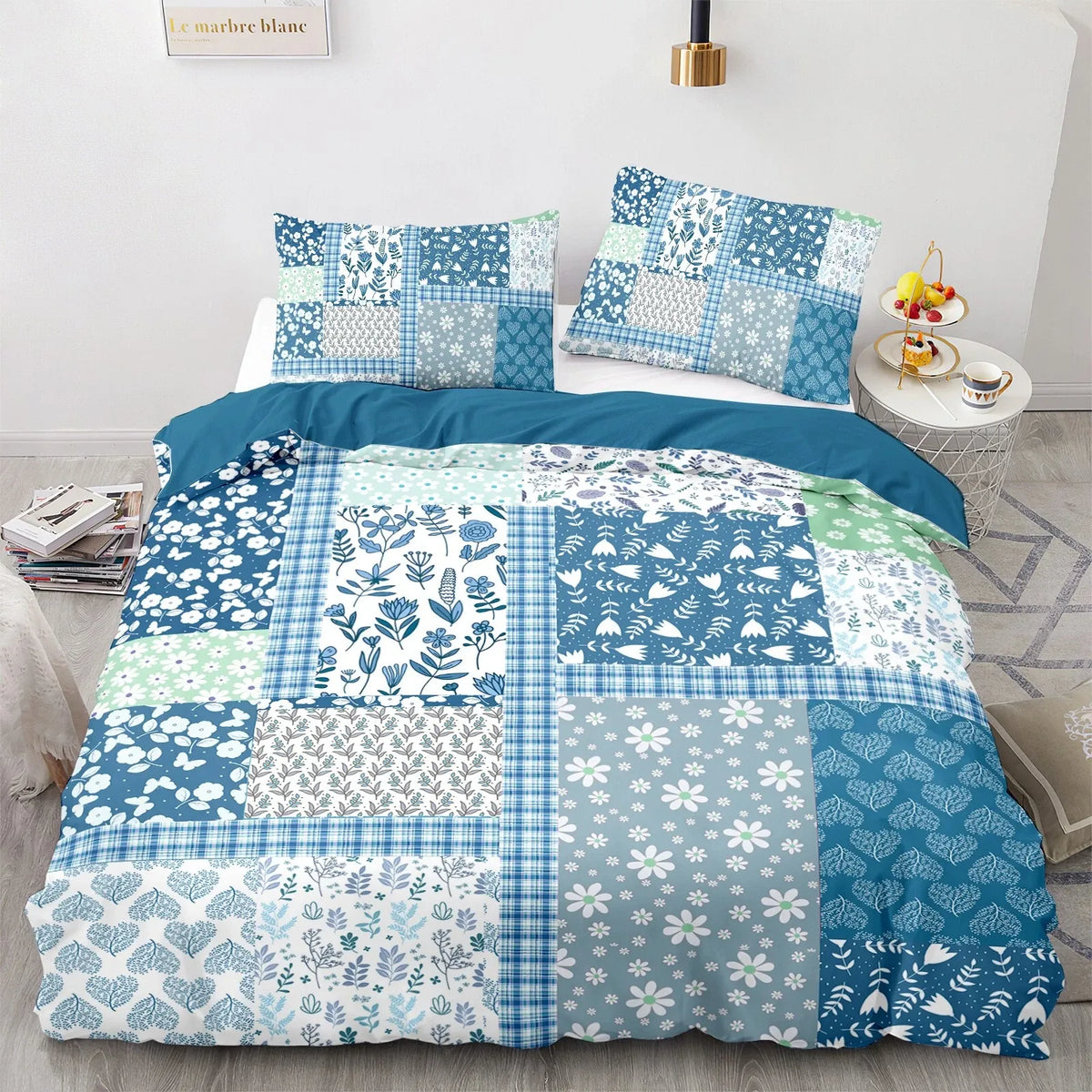 Green Flower Vienna Willow Quilt / Doona / Duvet Cover set