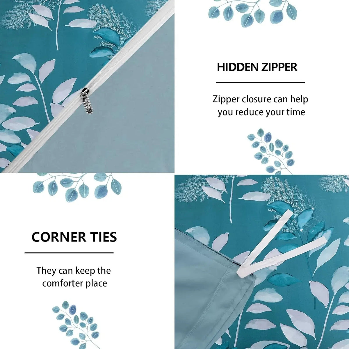 Teal Foglia Willow Haven Quilt / Doona / Duvet Cover set
