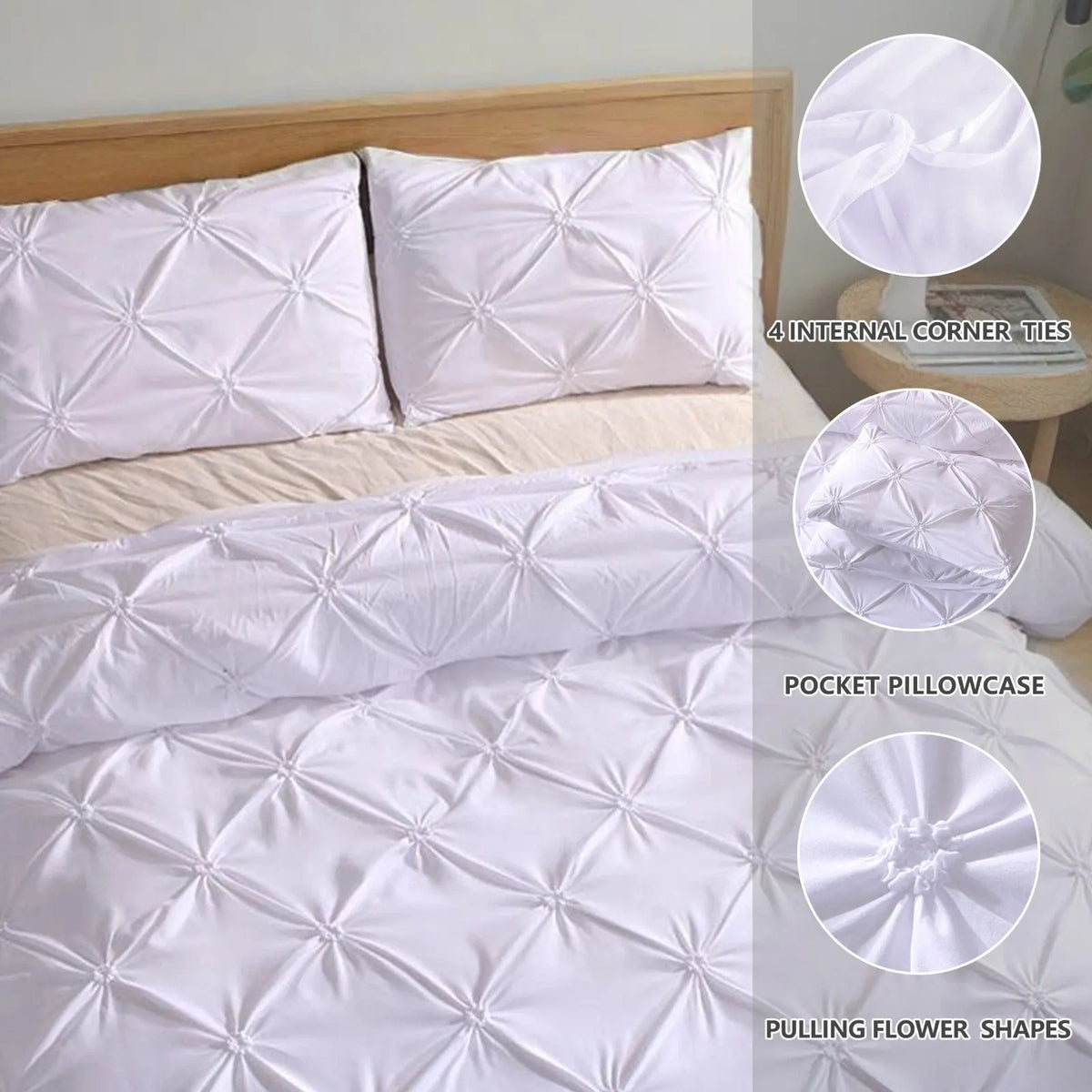 White Lucerne Bloomscape Quilt / Doona / Duvet Cover set