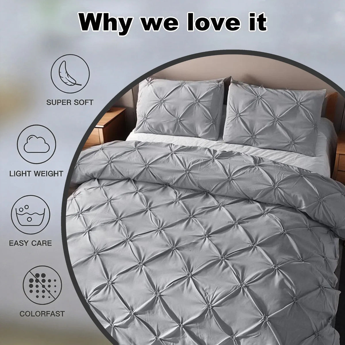 Grey Lorette Marigold Quilt / Doona / Duvet Cover set