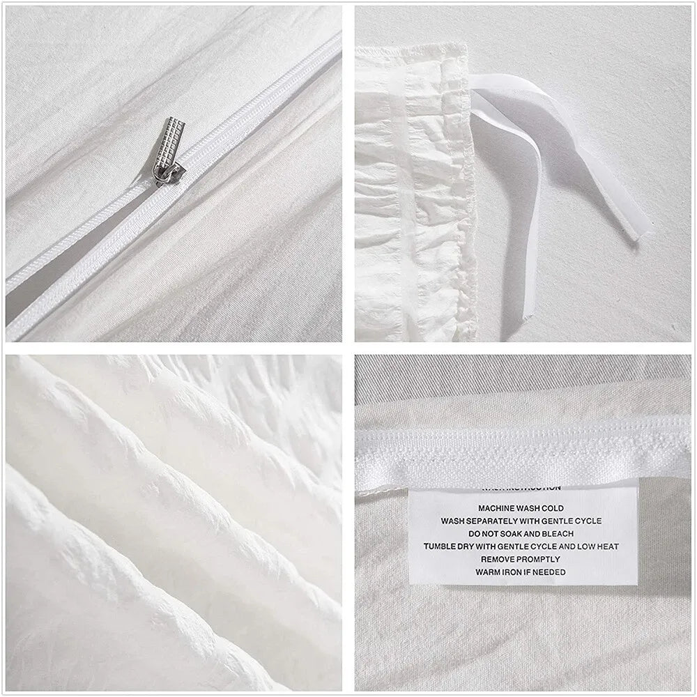 Seersucker White Valencia Dream Quilt / Doona / Duvet Cover set