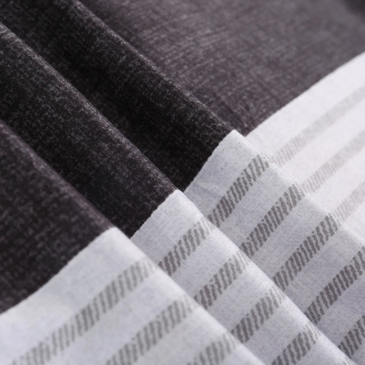 Gray Striped Cannes Gallery Quilt / Doona / Duvet Cover set