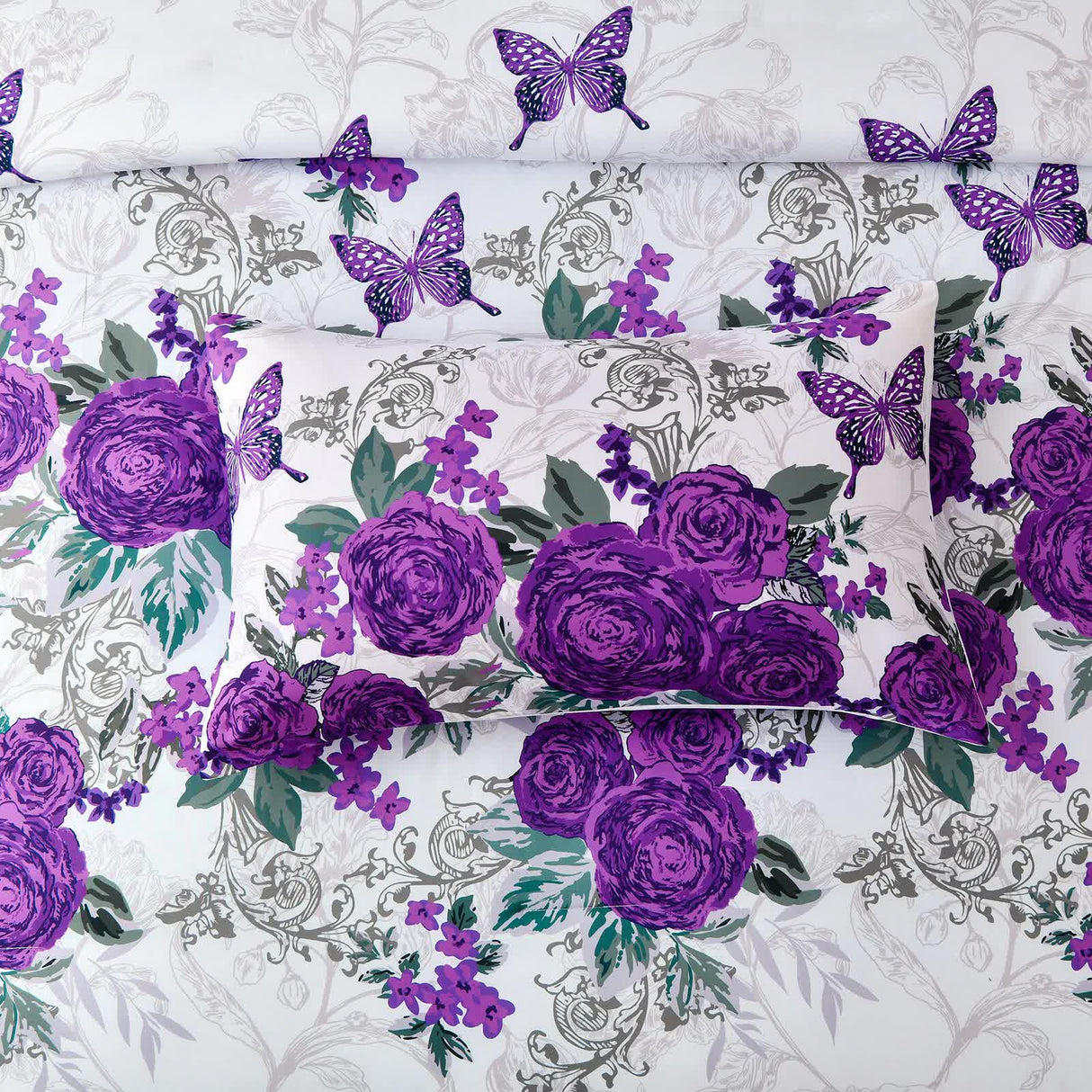 Luxe Loft Purple rose Quilted Comforter & Shams – Trending 3‑Piece Set