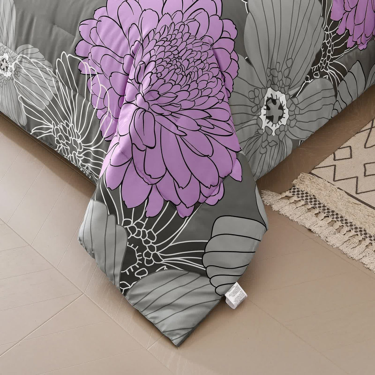 Cloud Nine grey purple Bedding – 3‑Piece Comforter Set for Everyday Chill