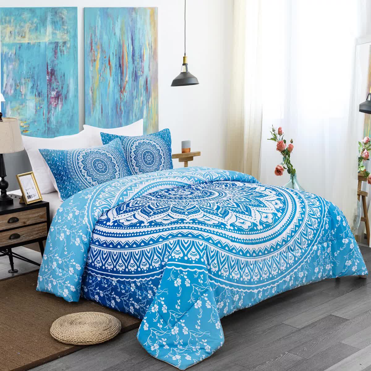 Dreamscape Sacred Circle Design Comforter Set – 3‑Pcs Refreshing