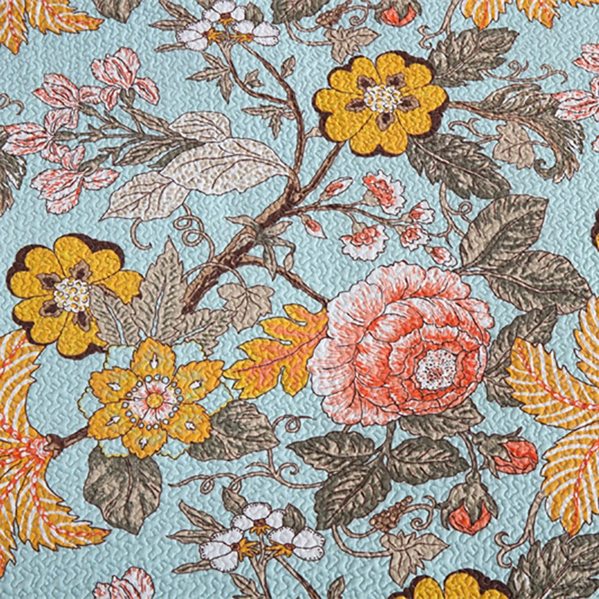 100% Cotton Golden Meadow Floral Coverlet Bedspread Set