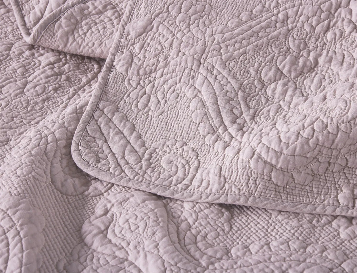 100% Cotton Embossed Lavender Bloom Haven Coverlet Bedspread Set