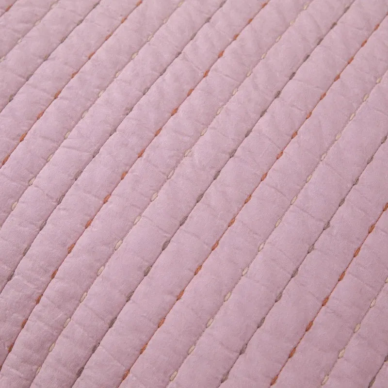 100% Cotton Embossed Pink Stripe Serenity Coverlet Bedspread Set