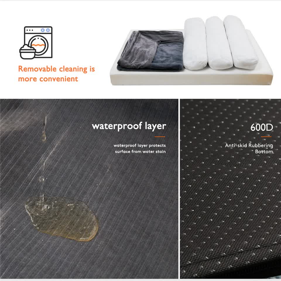 Medium Orthopedic Dog Bed with Bolster Comfort Mattress