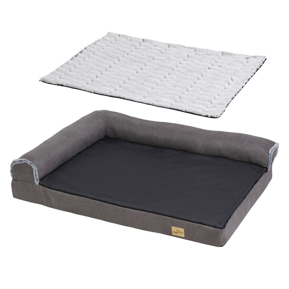 Jumbo Orthopedic Dog Bed Sofa Lounge - Raised High Bolster Pet Bed with Washable Cover Size XL