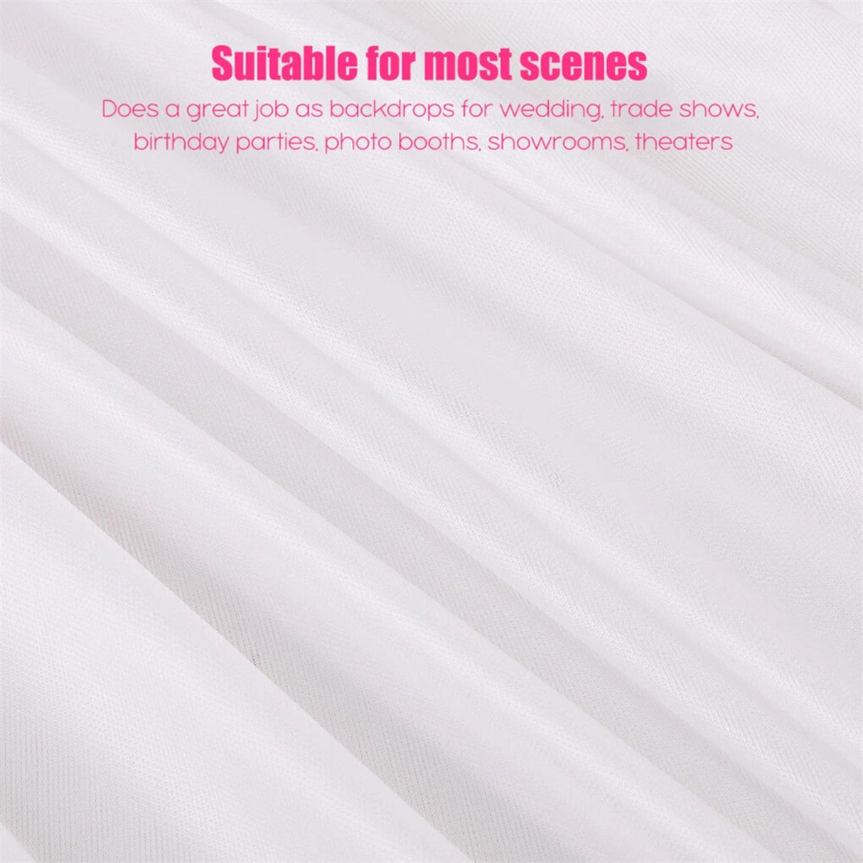 Large 3×3 m White Wedding Backdrop Curtains for Baby Shower and Birthday Decor