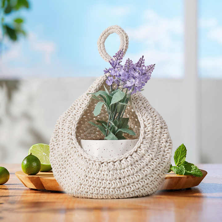Green 3-Piece Wall-Mounted Cotton Rope Storage Baskets – Large, Medium, and Small Hand-Woven Fruit/Vegetable/Storage Nets (Large weight 300g, Medium weight 230g, Small weight 200g)