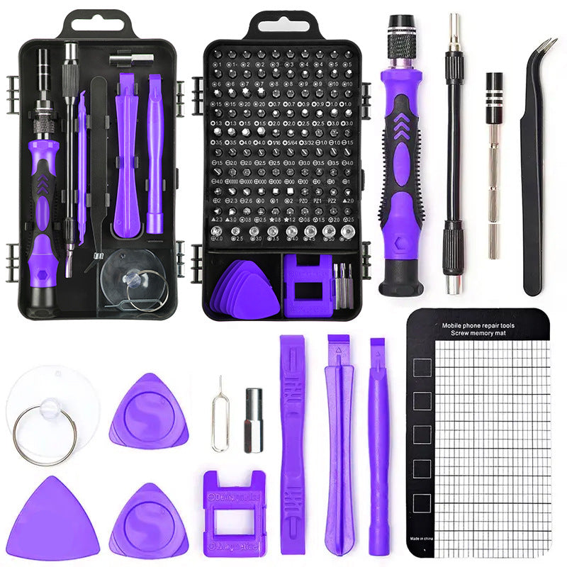 Purple 122-in-1 Precision Screwdriver Tool Kit for Electronics and DIY Repair